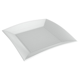 Suikerriet bord Vierkant "Nice" wit 23x23 cm (50 stuks) 