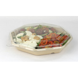 Plastic PET Deksel voor Container Hexagon vormig 23x23cm (100 stuks)