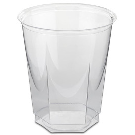 Plastic PS beker Kristal Zeshoekige vorm 250ml (50 stuks)