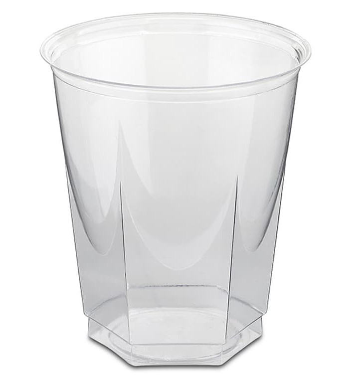 Plastic PS beker Kristal Zeshoekige vorm 250ml (50 stuks) Plastic PS beker Kristal Zeshoekige vorm 250ml (50 stuks)