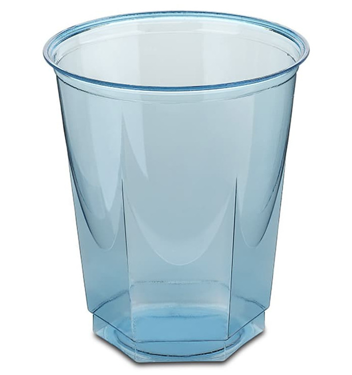 Plastic PS beker Kristal Zeshoekige vorm turkoois 250ml (10 stuks) Plastic PS beker Kristal Zeshoekige vorm turkoois 250ml (10 stuks)