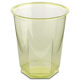 Plastic PS beker Kristal Zeshoekige vorm pistache 250ml (250 stuks)