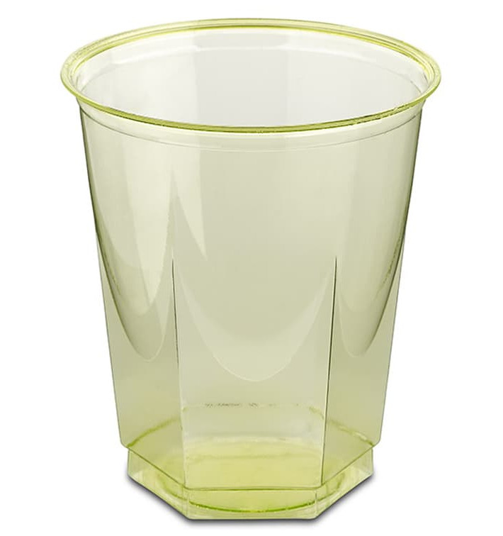 Plastic PS beker Kristal Zeshoekige vorm pistache 250ml (250 stuks) Plastic PS beker Kristal Zeshoekige vorm pistache 250ml (250 stuks)