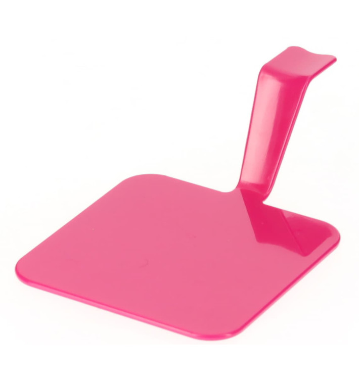 Proeving Plastic bord PS "Gourmen" framboos 4x4cm (600 stuks) Proeving Plastic bord PS "Gourmen" framboos 4x4cm (600 stuks)