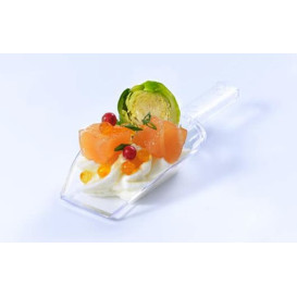 Proeving Plastic lepel  PS "Pala" transparant 9x3,7cm (20 stuks) 