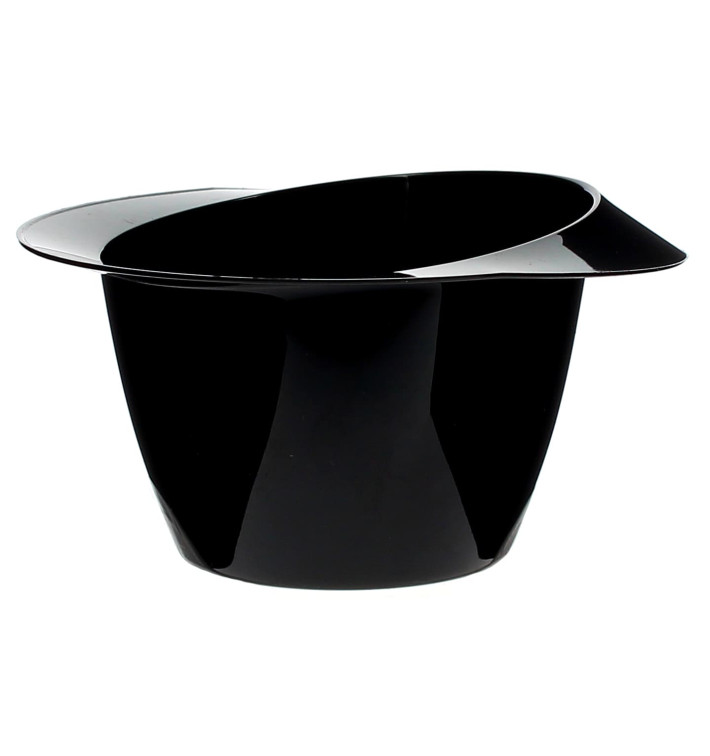 Plastic Proeving Kom met hoed design PS "enofk" zwart 60ml (24 stuks) Plastic Proeving Kom met hoed design PS "enofk" zwart 60ml (24 stuks)