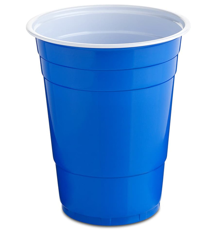 Als reactie op de Empirisch Reserve Plastic PS beker blauw American Parten 550ml (25 stuks)