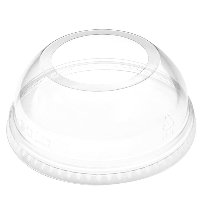 Plastic PET koepel Deksel Kristal met een Opening Ø9,8cm (100 stuks) Plastic PET koepel Deksel Kristal met een Opening Ø9,8cm (100 stuks)