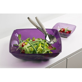 Plastic Kom PS Kristal Hard aubergine kleur 3500ml 28x28cm (1 stuk) 