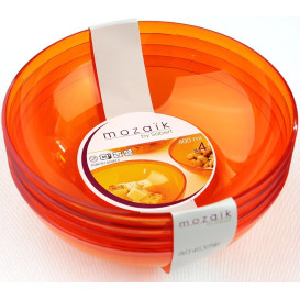 Plastic Kom PS Kristal Hard oranje 400ml Ø14cm (4 stuks) 