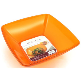 Plastic Kom PS Kristal Hard oranje 3500ml 28x28cm (20 stuks)