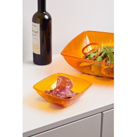 Plastic Kom PS Kristal Hard oranje 480ml 14x14cm (4 stuks) 