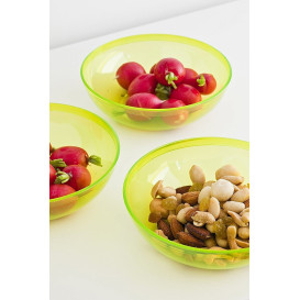 Plastic Kom PS Kristal Hard groen 400ml Ø14cm (4 stuks) 