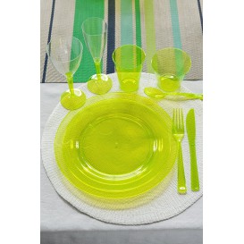 Plastic bord Rond vormig extra sterk groen 19cm (120 stuks)