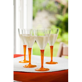 Plastic stamglas wijn oranje 130ml (6 stuks) 