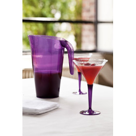 Plastic stamglas Cocktail aubergine kleur 100 ml (6 stuks) 