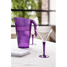Plastic stamglas Cocktail aubergine kleur 100 ml (6 stuks) 