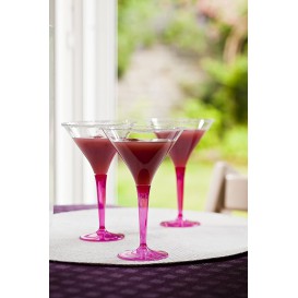 Plastic stamglas Cocktail framboos 100 ml (6 stuks)