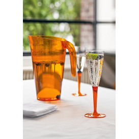 Plastic stam fluitglas Mousserende Wijn oranje 100ml (72 stuks)
