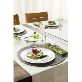 Plastic bord Extra stijf met Ovale rand zilver 15cm (20 stuks) 