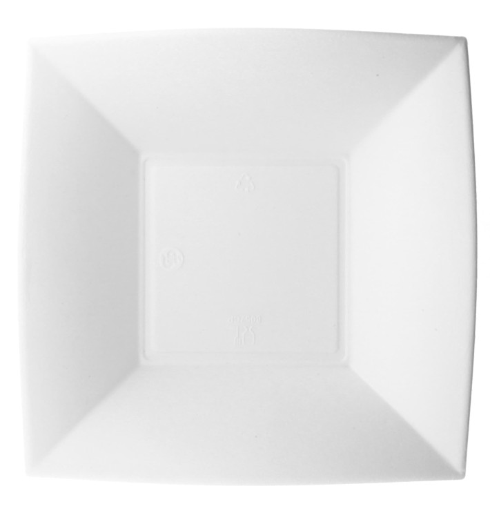 Suikerriet bord diep "Nice" wit 18x18 cm (50 stuks) Suikerriet bord diep "Nice" wit 18x18 cm (50 stuks)