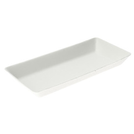 Suikerriet mini dienblad wit 13x7cm (50 stuks) 