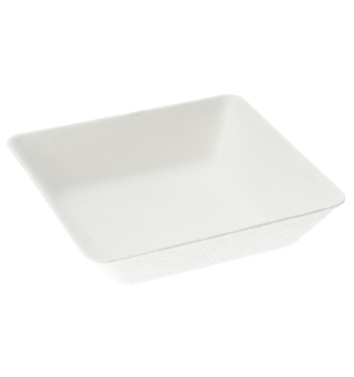 Suikerriet mini bord Diep wit 6,5x6,5 cm (50 stuks) Suikerriet mini bord Diep wit 6,5x6,5 cm (50 stuks)