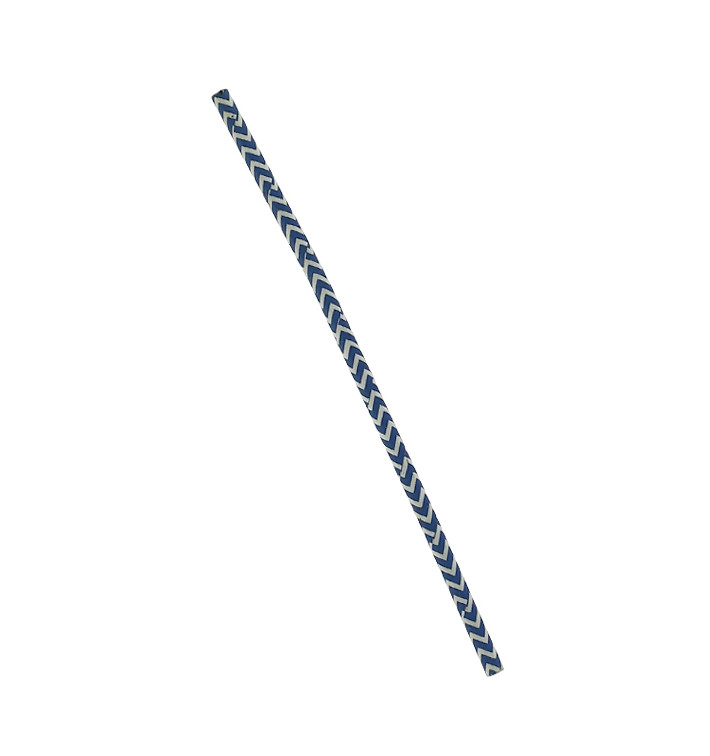 Papieren rechte rietjes blauw en wit Ø0,6cm 20cm (100 stuks) Papieren rechte rietjes blauw en wit Ø0,6cm 20cm (100 stuks)