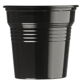 Plastic PS Shotje zwart 80ml Ø5,7cm (50 stuks)