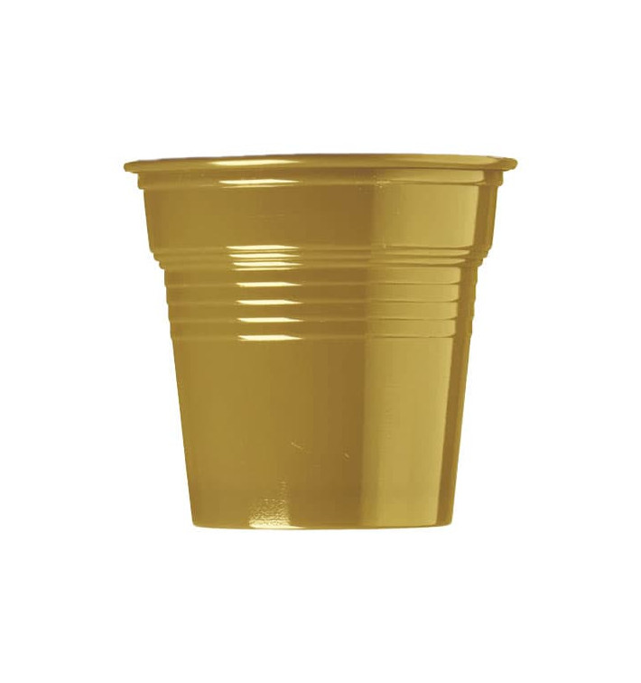Plastic PS Shotje goud 80ml Ø5,7cm (50 stuks) Plastic PS Shotje goud 80ml Ø5,7cm (50 stuks)