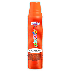 Plastic PS Shotje oranje 80ml Ø5,7cm (50 stuks) 