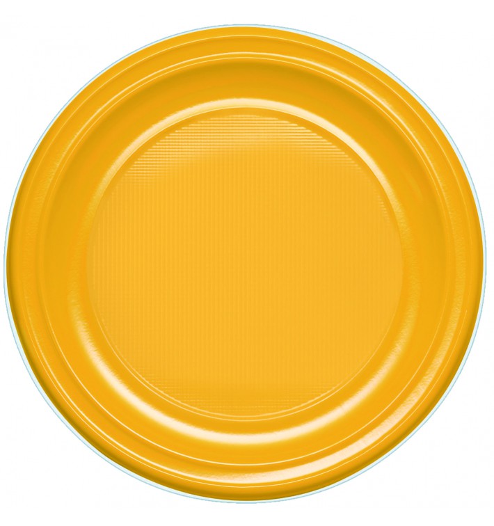 Plastic bord PS Plat mango 22 cm (30 stuks) 