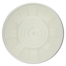 Papieren Container met Plastic Deksel wit PP 250ml (250 stuks)