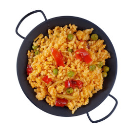 Bediening mini Paella pan dienblad zwart PP 15cm (150 stuks)