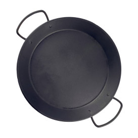 Bediening mini Paella pan dienblad zwart PP 15cm (150 stuks)
