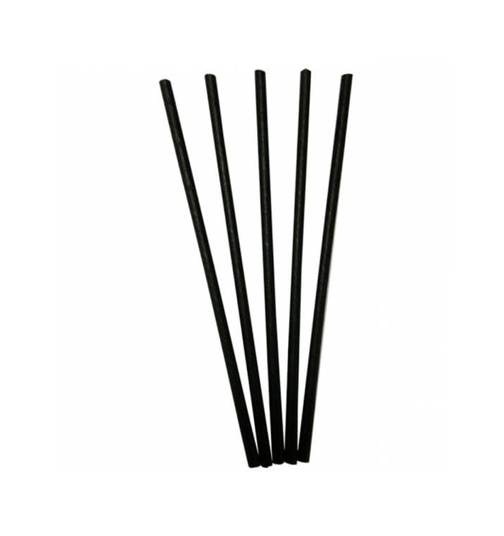 Papieren rechte rietjes zwart Ø0,6cm 20cm (3.000 stuks) Papieren rechte rietjes zwart Ø0,6cm 20cm (3.000 stuks)