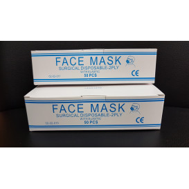 Wegwerp chirurgisch masker Rechthoekige vorm "TST" blauw 2C (50 stuks)