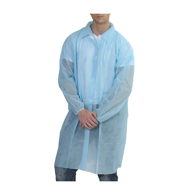 Wegwerp-laboratoriumjas Visitof Velcro blauwXL (10 stuks) Wegwerp-laboratoriumjas Visitof Velcro blauwXL (10 stuks)