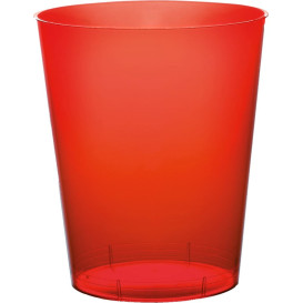 Plastic PS beker "Moon" rood transparant 350ml (20 stuks) 