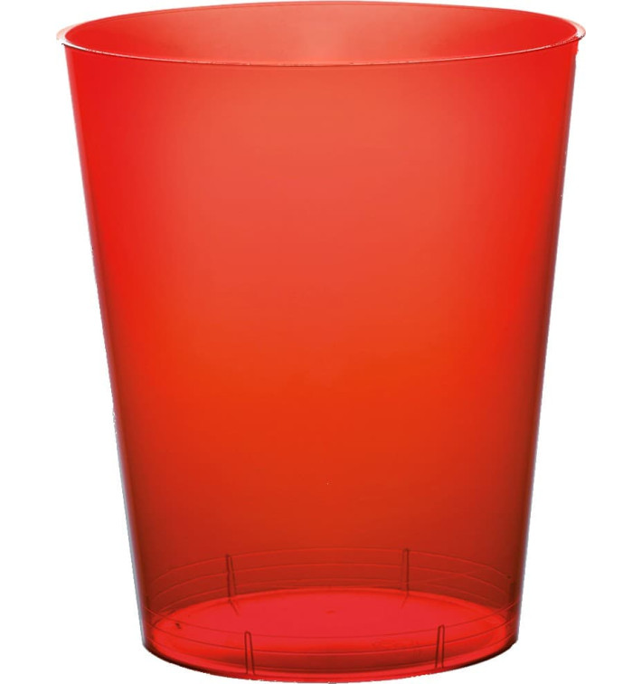 Plastic PS beker "Moon" rood transparant 350ml (400 stuks) Plastic PS beker "Moon" rood transparant 350ml (400 stuks)
