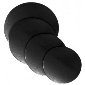 Papieren Cake cirkel zwart 18cm (100 stuks) 