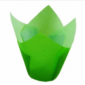 Cupcake vorm voering tulpvorm groen Ø5x4,2/7,2cm (2160 stuks)