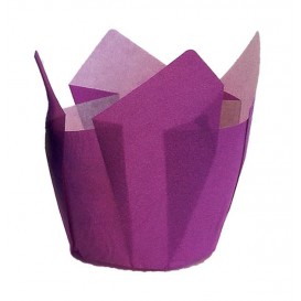 Cupcake vorm voering tulpvorm paars Ø5x5/8cm (2000 stuks)