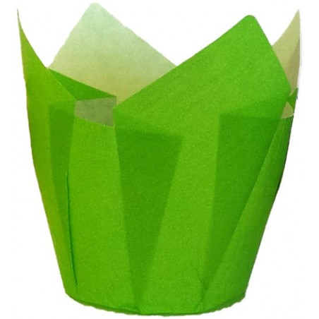Cupcake vorm voering tulpvorm groen Ø5x5/8cm (180 stuks) 