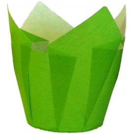Cupcake vorm voering tulpvorm groen Ø5x4,2/7,2cm (2160 stuks)