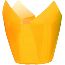 Cupcake vorm voering tulpvorm geel Ø5x4,2/7,2cm (2160 stuks)