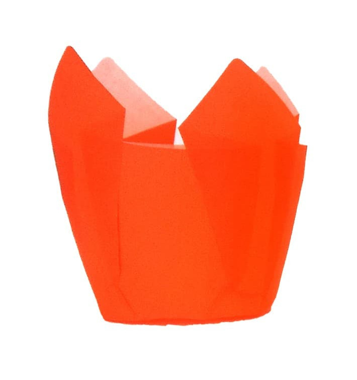 Cupcake vorm voering tulpvorm oranje Ø5x5/8cm (125 stuks) Cupcake vorm voering tulpvorm oranje Ø5x5/8cm (125 stuks)