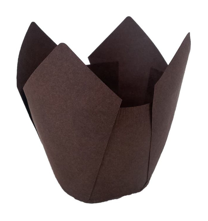 Cupcake vorm voering tulpvorm bruin Ø5x5/8cm (2000 stuks) Cupcake vorm voering tulpvorm bruin Ø5x5/8cm (2000 stuks)