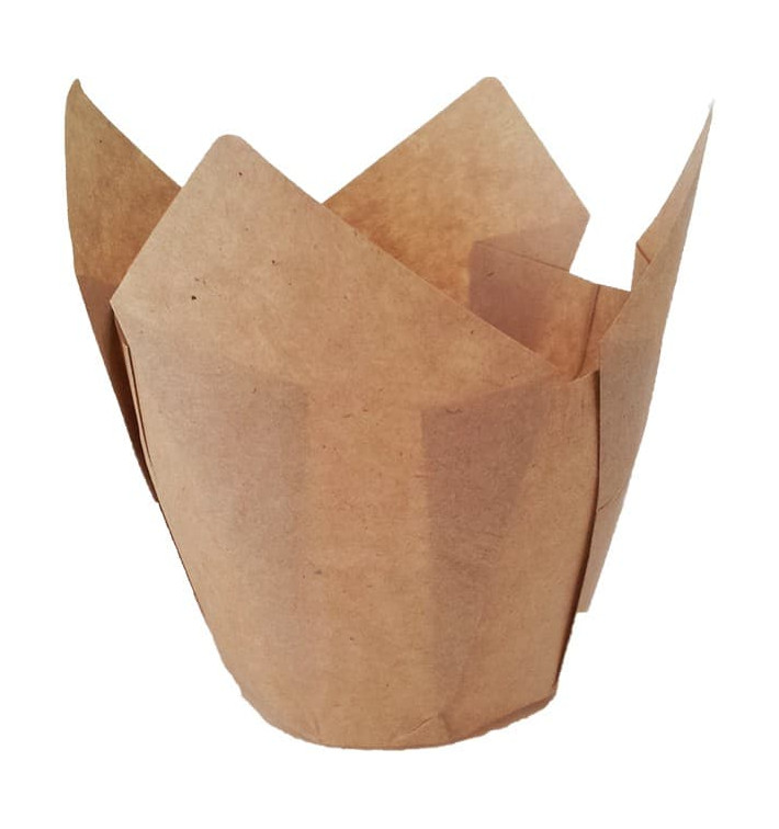 Cupcake vorm voering tulpvorm Nature Ø5x5/8cm (125 stuks) Cupcake vorm voering tulpvorm Nature Ø5x5/8cm (125 stuks)