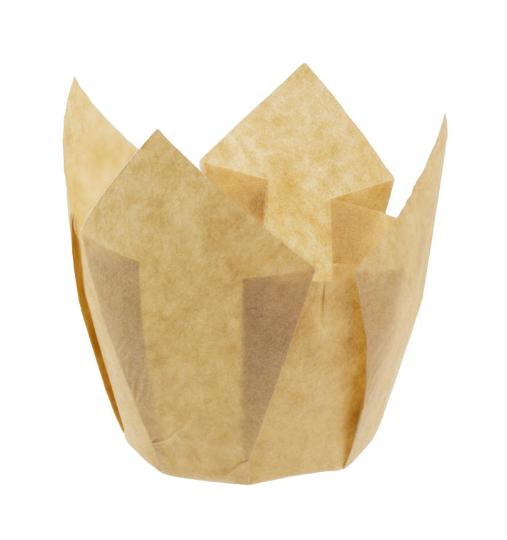 Cupcake vorm voering tulpvorm Nature Ø5x4,2/7,2cm (135 stuks) Cupcake vorm voering tulpvorm Nature Ø5x4,2/7,2cm (135 stuks)
